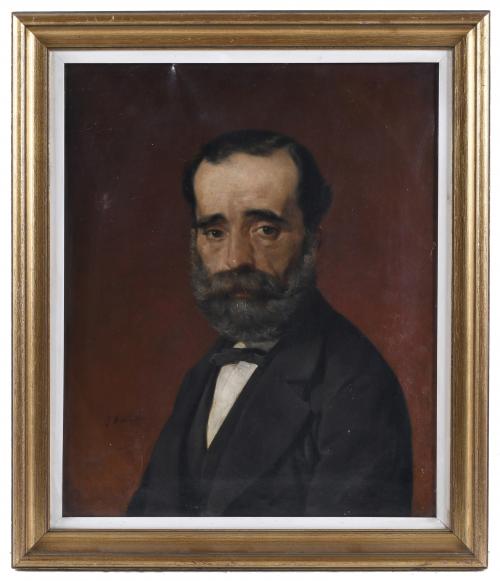 JUAN VICENS COTS (1830-1886). "PORTRAIT OF A GENTLEMAN", 18