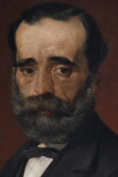 JUAN VICENS COTS (1830-1886). "PORTRAIT OF A GENTLEMAN", 18