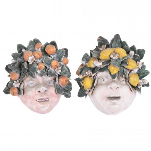 TWO ITALIAN DECORATIVE HEADS, LATE 19TH - EARLY 20TH CENTURY.