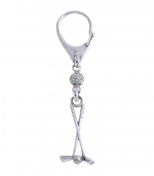 SILVER GOLF CLUB KEYRING.