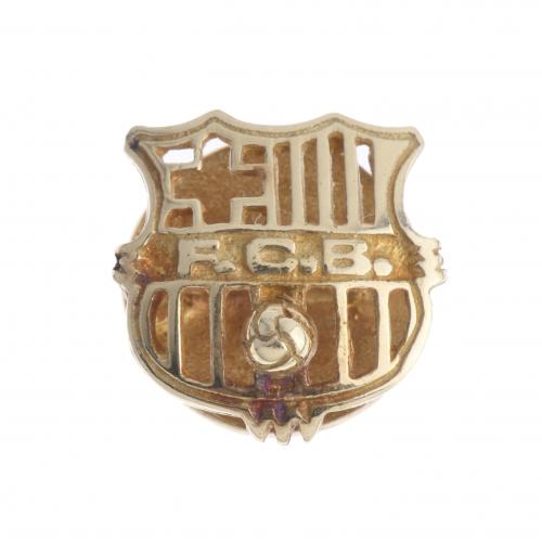 F.C. BARCELONA 50TH ANNIVERSARY PIN IN GOLD.