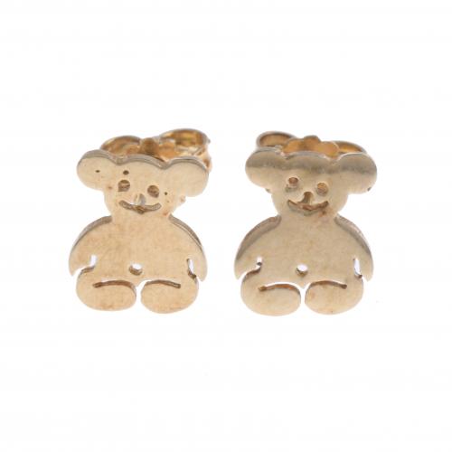 GOLD BEAR EARRINGS.