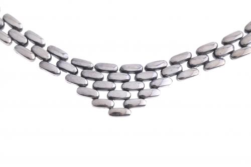 SILVER PANTHER CHOKER NECKLACE.