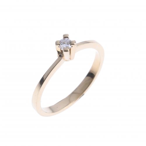 GOLD SOLITAIRE RING.