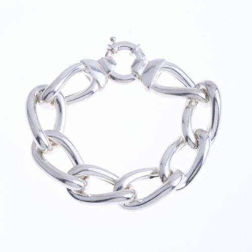 SILVER LINKS BRACELET.