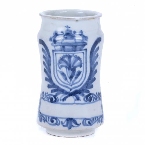 SMALL PHARMACY JAR FROM TALAVERA DE LA REINA, 18TH CENTURY.