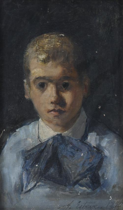 ANTONIO ESTEVE SENÍS (1885-1952). "RETRATO DE UN NIÑO", 1899. 