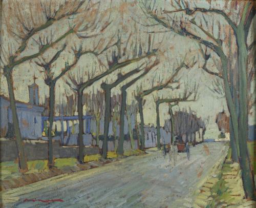 JOSEP VERDAGUER I COMA (1923-2008).  "TREE-LINED PROMENADE".