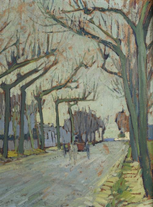 JOSEP VERDAGUER I COMA (1923-2008).  "TREE-LINED PROMENADE"