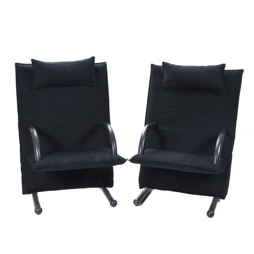 BURKHARD VOGTHERR (1942). PAIR OF T-LINE ARMCHAIRS.