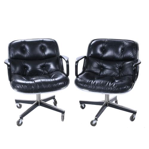 CHARLES POLLOCK (1930-2013). PAIR OF OFFICE SWIVEL CHAIRS, CIRCA 1960.