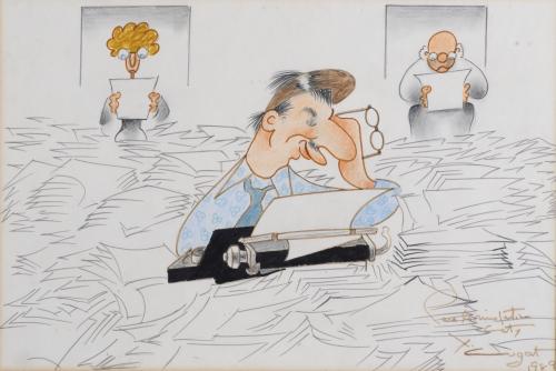 XAVIER CUGAT (1900-1990). "SELF-CARICATURE", 1989.