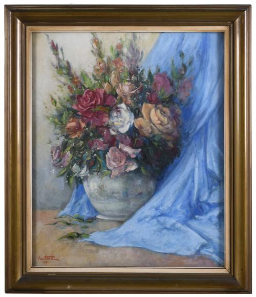 JOSEP VENTOSA DOMÈNECH (1897-1982). "JARRÓN CON FLORES", 19