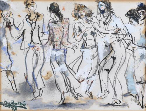 RAMÓN AGUILAR MORÉ (1924-2015). "DANCE SCENE", &#39;77.