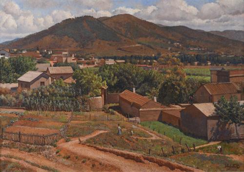 JOAN SOLER PUIG (1906-1984). "PAISAJE CON HUERTO".