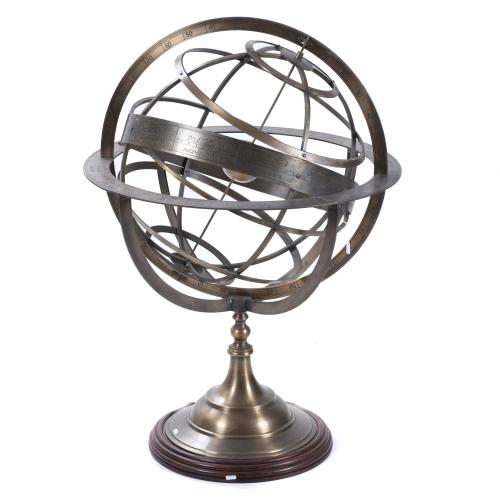 LARGE FRENCH ARMILLARY SPHERE OF THE HOUSE OF G. GOBILLE A P ACHE ROYALLE.