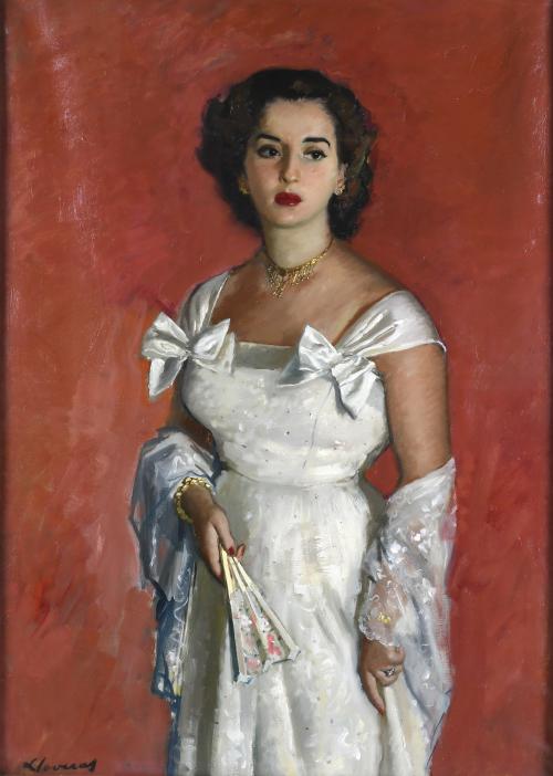 FREDERIC LLOVERAS HERRERA (1912-1983). "RETRATO FEMENINO", 1950. 