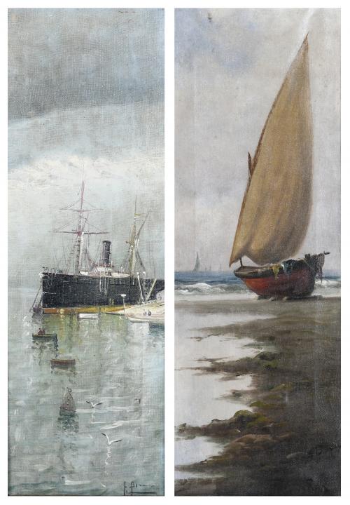 LATE 19TH-EARLY 20TH CENTURY SPANISH SCHOOL. "SEASCAPES".