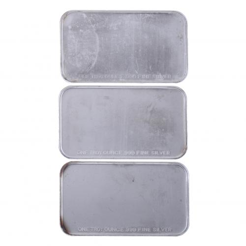 THREE BARS IN PURE SILVER.