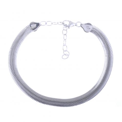 TUBOGAS BRACELET IN RHODIUM-PLATED SILVER.