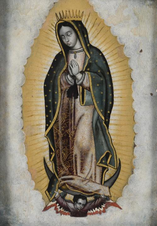 ESCUELA HISPANOCOLONIAL, SIGLO XVII-XVIII. "VIRGEN DE GUADALUPE".