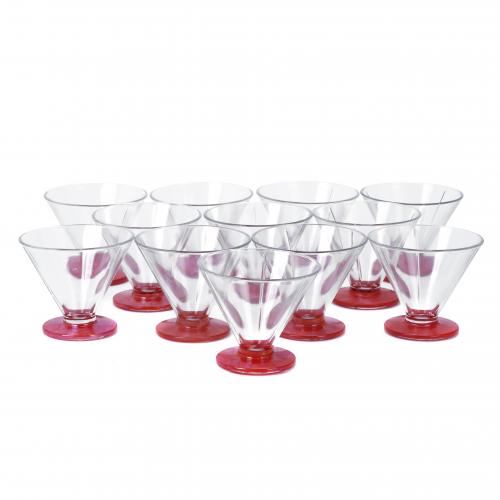 SET OF TWELVE ITALIAN COCKTAIL GLASSES, MID 20TH CENTURY.