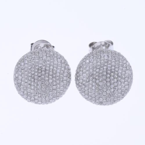 PENDIENTES EN ORO BLANCO CON PAVÉ DE DIAMANTES.