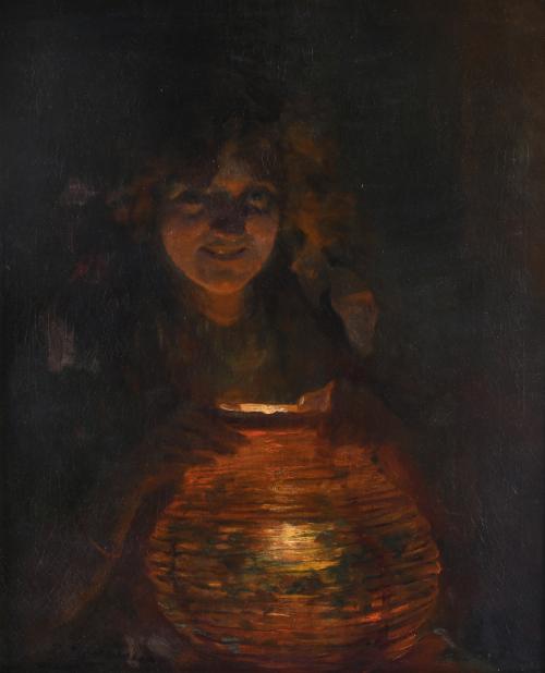 LLUÍS GRANER (1863-1929) "NIÑA CON FAROLILLO".