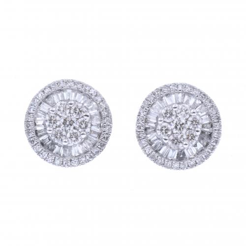 PENDIENTES ORO BLANCO CON DIAMANTES.