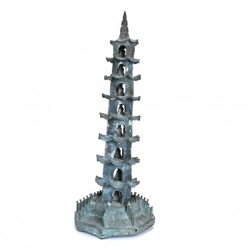 20TH CENTURY CHINESE SCHOOL. AFTER ARCHAIC MODELS. PAGODA TOWER.