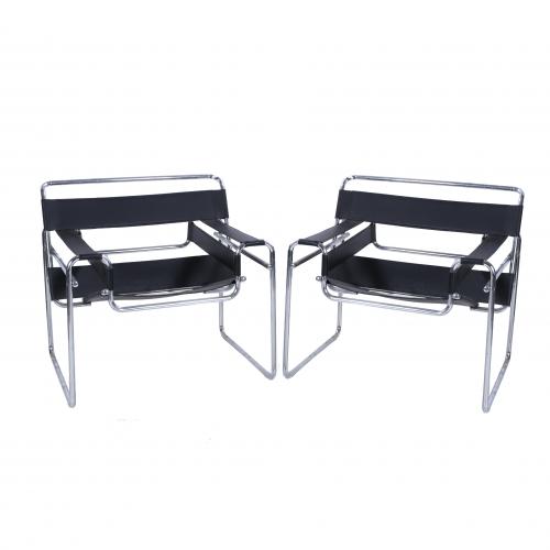 AFTER MODELS BY MARCEL BREUER & MARCEL BUVIER. "WASSILY" OR "MODEL B3" CHAIR, 1970-1980.