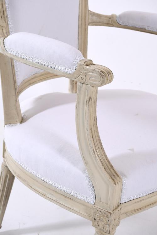 FRENCH CHAIR WITH ARMRESTS, LOUIS XVI STYLE, MID 20TH CENTU