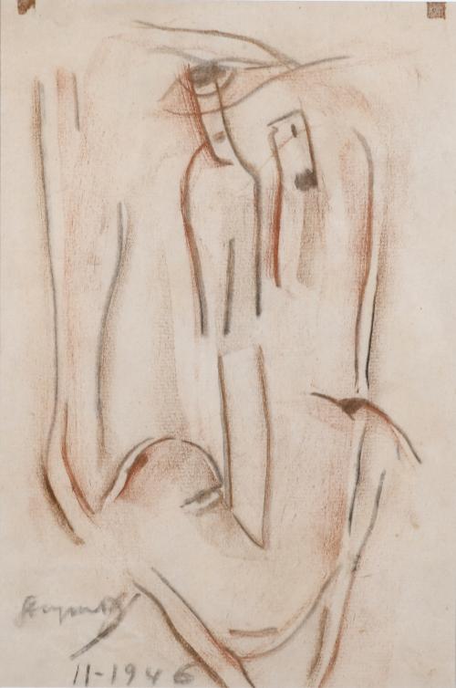 ESCUELA ESPAÑOLA, SIGLO XX. "DOS FIGURAS", 1946.