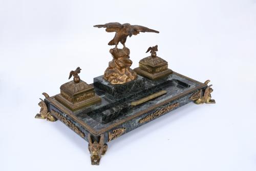 LARGE INKSTAND, PROBABLY SPANISH, 20TH CENTURY.