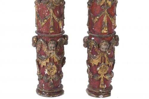 PAIR OF SPANISH COLUMNS, 18TH CENTURY.