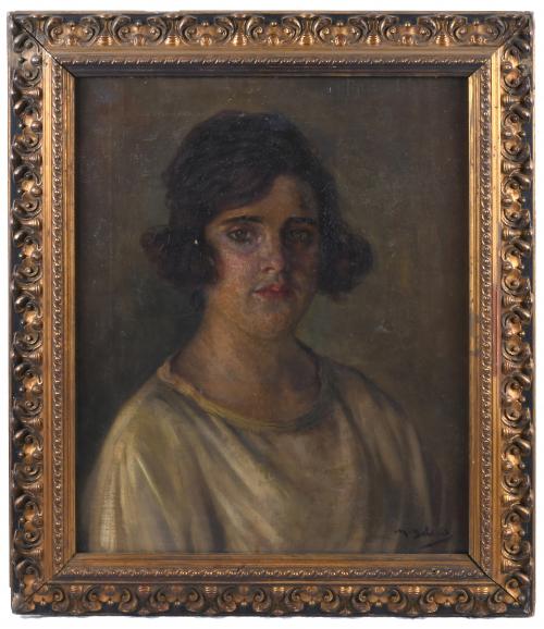 MATEO BALASCH (1870-1936) "RETRATO DE UNA JOVEN".