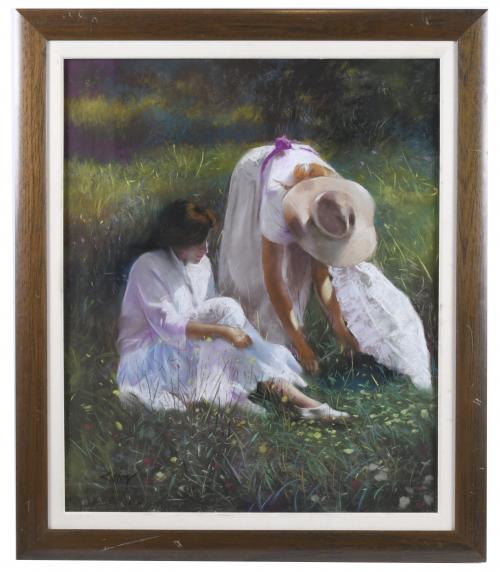 DOMINGO ÁLVAREZ GÓMEZ (1942). "MUCHACHAS EN EL CAMPO".