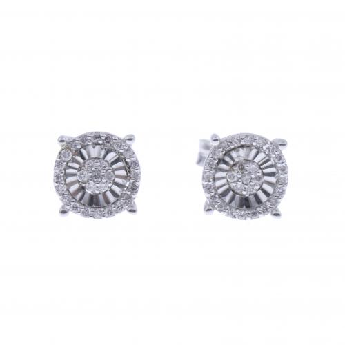 PENDIENTES ROSETONES DE DIAMANTES.