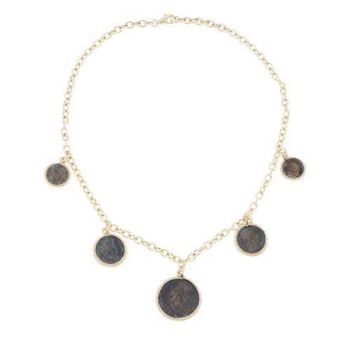 COLLAR CON MONEDAS EN BRONCE.