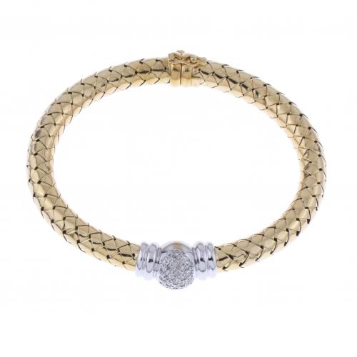 PULSERA ESCLAVA EN ORO CON DIAMANTES.