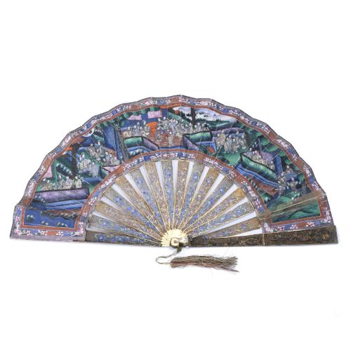 CHINESE "THOUSAND FACES" FAN, SECOND HALF OF THE 19TH CENTURY.