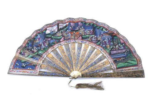 CHINESE "THOUSAND FACES" FAN, SECOND HALF OF THE 19TH CENTU