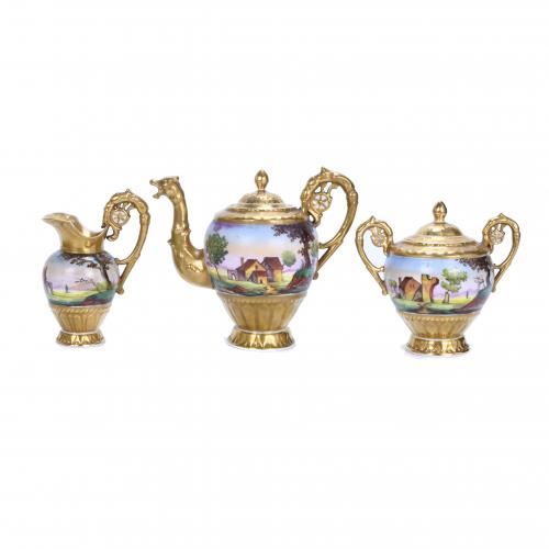 FRENCH TEA AND COFFEE SET, FIRST HALF OF THE 20TH CENTURY.