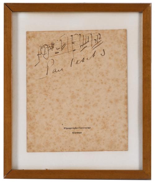 PAU CASALS (1876-1973). "AUTOGRAPH WITH STAVE".