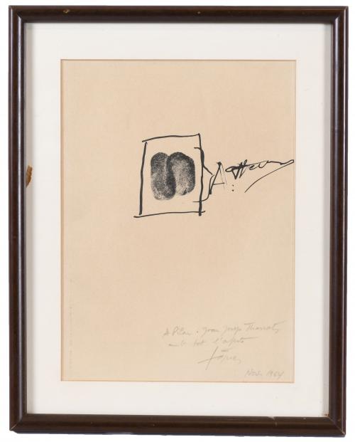 ANTONI TÀPIES (1923-2012). "AUTÓGRAFO DEDICADO AL PINTOR JO