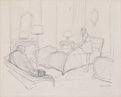 RICARD OPISSO (1880-1966). "BED SCENE".