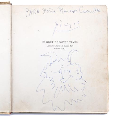 PABLO PICASSO (1881-1973). "CABEZA DE SÁTIRO" con dedicatoria a Francisca Cumella.