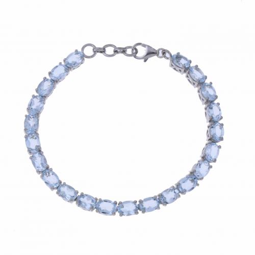 RIVIÈRE BRACELET WITH NATURAL BLUE TOPAZES.