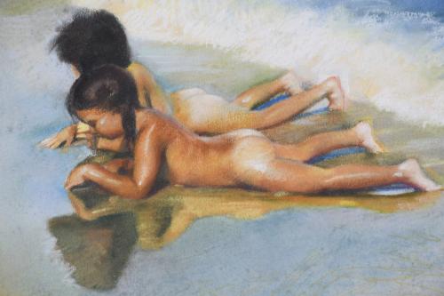 DOMINGO ÁLVAREZ GÓMEZ (1942). "DESNUDO DE ESPALDAS" Y "NIÑO