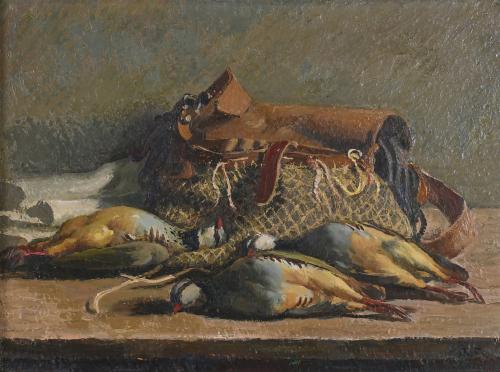 ENRIC PORTA (1901-1993). "STILL LIFE WITH PARTRIDGES".